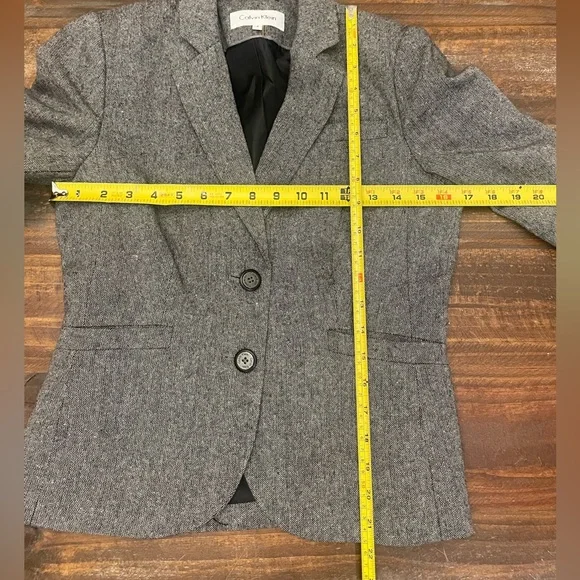 Calvin Klein Gray Two-Button Tailored Blazer - Picture 6 of 6